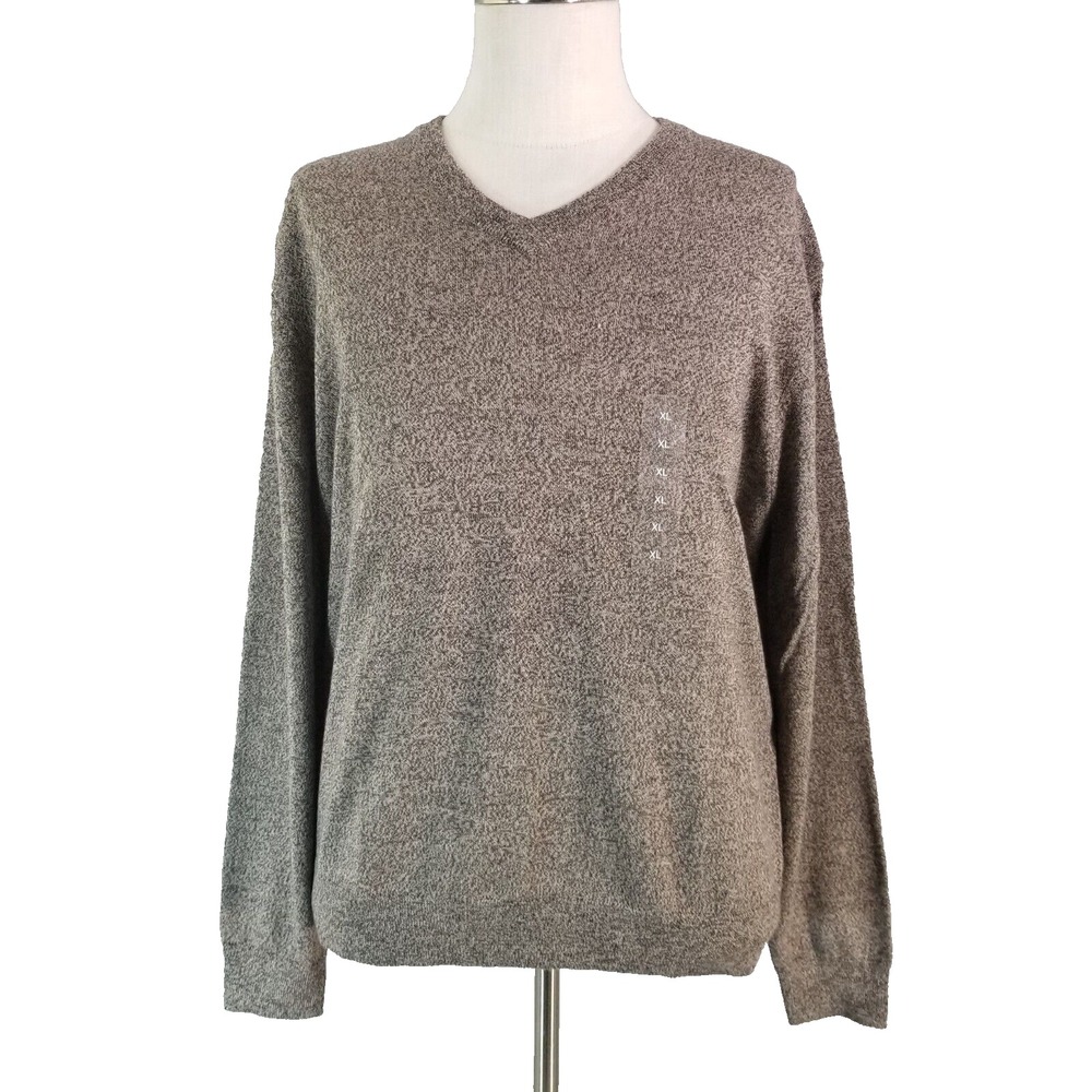 Club Room sweater mens XL extra large brown Merino wool blend long sleeve NEW